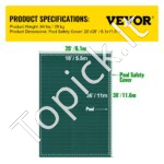 Baseino apsauginis uždangalas 5,5x11 m, stačiakampis, žalias tinklelis. - Image 3