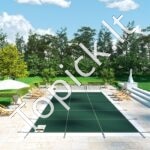 Stačiakampė saugos tinklinė baseino uždanga – 6.7x12.8m | Žalia - Image 8