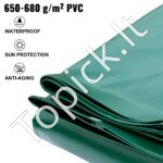 Apsauginis baseino uždangalas, 3,5x6 m, žalias PVC, stačiakampis. - Image 9