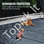 Apsauginis baseino dangtis, 3,5x6 m, stačiakampis, medžio anglies PVC. - Image 5