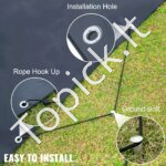 Apsauginis baseino dangtis, 3,5x6 m, stačiakampis, medžio anglies PVC. - Image 3