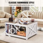 Kvadratinis staliukas su atviru laikymo skyriumi 80x80x45cm - Image 2