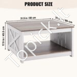 Kvadratinis staliukas su atviru laikymo skyriumi 80x80x45cm - Image 5