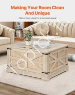 Rattan kavos staliukas 80 cm šviesus - Image 2