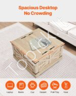 Rattan kavos staliukas 80 cm šviesus - Image 5