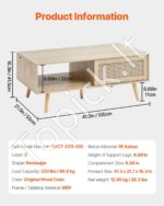 Kavos stalas 2 sluoksnių 105 cm - Image 7