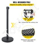 Atitvariniai stulpai su ištraukiama juosta, 6 vnt, juodi, metaliniai - Image 3