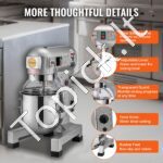 1100 W maisto maišytuvas, 18,7 l, 3 greičiai, tešlos maišytuvui, skirtas restoranams. - Image 4