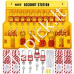 Lockout/Tagout rinkinys – 58 vnt. saugos užraktų stotelė