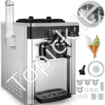 Stalinis ledų gaminimo aparatas 2200 W, 2 x 6 l, 220 V, baltas, su kiaušinių kūgio ir kiaušinių padėklu, nerūdijančio plieno.