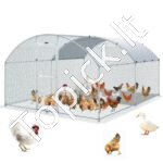 Didelis metalinis paukščių aptvaras 4 x 3 x 2 m su stogu