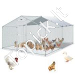 Didelis metalinis paukščių aptvaras 4 x 3 x 2 m su stogu