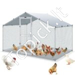 Didelis metalinis paukščių aptvaras  2 x 3 x 2 m su stogu