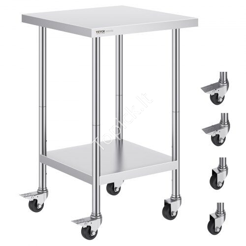 us2FCFBXGGZTLCDJLTPN7V02Fgoods_img-v12Fstainless-steel-work-table-m100-1.2.jpg Nerūdijančio plieno darbo stalas, su 4 ratukais, 610x610mm. - Image 1