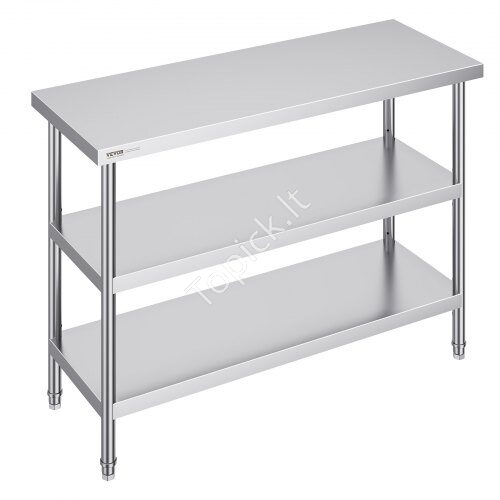 us2FCFBXGGZTSCGZCKBE4V02Fgoods_img-v12Fstainless-steel-work-table-m100-1.2.jpg Nerūdijančio plieno maisto paruošimo stalas, 457x1219x864 mm - Image 1