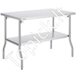 Komercinis sulankstomas darbo stalas 1220x760x860 mm, nerūdijančio plieno, 350 kg talpa.