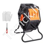 Komposteris 70 L, 360° pasukamas, daugiafunkcis, 605 x 510 x 730 mm, 20 kg talpa su pirštinėmis