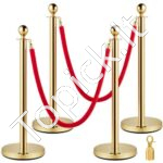 Atitvariniai stulpai su ištraukiama juosta 4 vnt, su 2 juostom, auksiniai