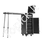 Mobilus kosmetikos lagaminas su ratukais ir išskleidžiama darbo vieta