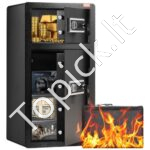 Dviejų durų baldinis seifas su slaptažodžiu ir raktu – 43 x 39 x 83 cm 156L