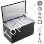 Įmontuojama 78,37 L nerūdijančio plieno ledo dėžė, 610 x 508 x 382 mm.