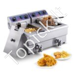 Dviguba elektrinė gruzdintuvė – 2 x 12 L talpa