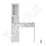 Sieninė saloninė darbo stotelė su spintelėmis ir užrakinamu skyriumi