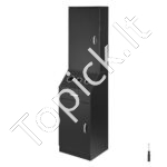 Kirpyklos darbo stotis su spintelėmis, stalčiumi ir 3 plaukų džiovintuvo laikikliais