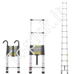 Teleskopinės aliuminio kopėčios 170kg 5m