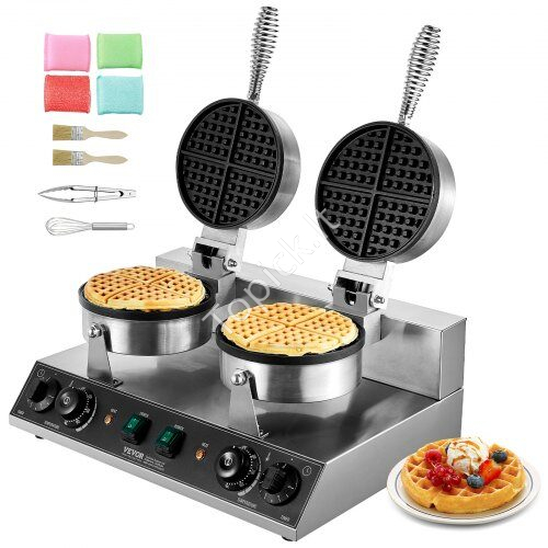 us2FSYBLSHFBJZYBC5B6EV22Fgoods_img-v12Fcommercial-waffle-maker-m100-1.2.jpg Dvigubos galvutės apvali vaflinė, 2460 W, neprilimpanti. - Image 1