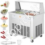 Keptų ledų ritinių mašina Suvyniotų ledų gaminimo aparatas 13,8x35,05 cm 2 keptuvės