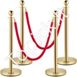 Atitvariniai stulpai su ištraukiama juosta 4 vnt, auksiniai