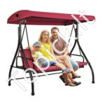 3 vietų verandos sūpynės, raudonos spalvos