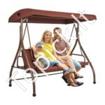 3 vietų verandos sūpynės, rudos spalvos