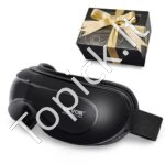 Elektrinis šildomas akių masažuoklis su 5 masažo režimais ir bluetooth 180° juodas