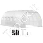 PE Plėvelinis šiltnamis 6,1x3x2,1 m, 12 tinklelio langai