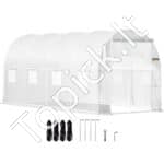 PE Plėvelinis šiltnamis 4,6x2,1x2,1 m, 8 tinklelio langai