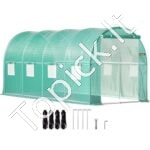 PE Plėvelinis šiltnamis 4,6x2,1x2,1 m, 8 tinklelio langai