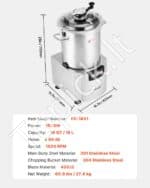 18 L Komercinis Daržovių Smulkintuvas / Virtuvinis Maišytuvas - Image 7