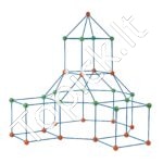 120 dalių Vaikiškas Konstravimo Rinkinys Fortų Statybai | Kūrybinis Statybos Žaidimas Vaikams – Kupolai, Palapinės, Nameliai ir Daugiau! - Image 9