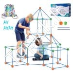 120 dalių Vaikiškas Konstravimo Rinkinys Fortų Statybai | Kūrybinis Statybos Žaidimas Vaikams – Kupolai, Palapinės, Nameliai ir Daugiau! - Image 10