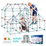 180 dalių Vaikiškas Fortų Statybos Mega Rinkinys | Kūrybinis Konstravimo Žaislas Namelių, Kupolų, Tunelių ir Palapinių Statybai - Image 8