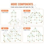 85 dalių Vaikiškas Fortų Statybos Rinkinys | Kūrybinis Konstravimo Žaislas Vaikams – Palapinės, Tuneliai, Nameliai ir Daugiau - Image 4