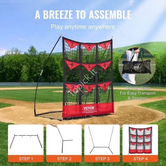 Beisbolo ir softbolo pitching tinklas su 9 taikinio kišenėmis - Image 5