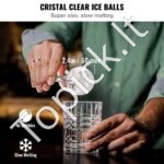 2 dalių ledo kubelių gaminimo rinkinys, 6 cm rutuliai su laikymo maišeliu - Image 7