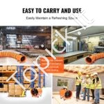 Pramoninis 255 W statybinis ventiliatorius su 10 m ortakiu – didelio našumo oro srautas - Image 3