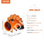 Pramoninis 255 W statybinis ventiliatorius su 10 m ortakiu – didelio našumo oro srautas - Image 2