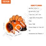 Pramoninis 367 W statybinis ventiliatorius su 10 m ortakiu – efektyvus oro srautas ir patikimas vėdinimas - Image 3