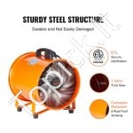 Pramoninis 195 W statybinis ventiliatorius su 8 m ortakiu – kompaktiškas ir efektyvus oro srautas - Image 7