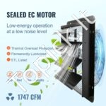 Sieninis ištraukimo ventiliatorius su nuotolinio valdymo pultu, 406 mm skersmens, 1747 CFM oro srautu - Image 3